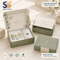 Boîte en carton ondulé avec logo personnalisé, impression couleur intégrale, recyclable, pliable, pour cosmétiques