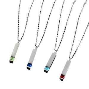 Collares de urna minimalistas para cenizas, collar de cremación de barra de acero inoxidable, collar de cenizas conmemorativas de piedra natal de cristal multicolor - Product Image 5