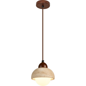 Japanese Wabi Sabi Style Pendant <b>Light</b> Led E26 Single Head Round Chandelier For Living Room Bedroom Home Decor - Product Image 5
