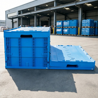 Caisse pliable en plastique verrouillable avec couvercle à charnières, boîte d'expédition robuste pour la sécurité des marchandises, caisse pliable en plastique