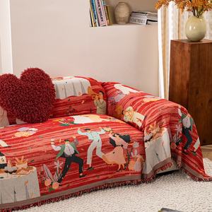 Moderno entusiasta calidez tejido rojo textura decoración del hogar manta fiesta boda cama sala de estar manta sofá cubierta - Product Image 5