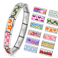 Pulsera de Acero Inoxidable Plateada al Estilo Italiano de 2 cm, Venta al por Mayor, Joyería de Moda para Mujer, Regalo DIY