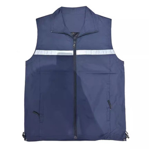Gilet de sécurité réfléchissant bleu marine en polyester, matière fine, unisexe, pour l'automne, gilet d'urgence - Product Image 1