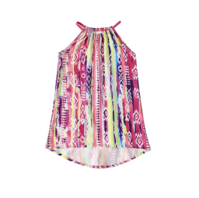 Vestido de verano para niña pequeña, falda con tirantes de Color Irregular coreano para niña de 4 a 7 años