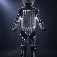 Costume de robot LED lumineux intégral pour homme, tenue futuriste pour performance en boîte de nuit, en polyester pour spectacles et soirées