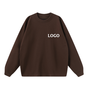 เสื้อยืดแขนยาวไซส์ใหญ่ ขายส่ง ผ้าฝ้าย 100% คอโอ ทรงลำลอง พิมพ์ลายตัวอักษร โลโก้ สตรีทแวร์ เสื้อสเวตเชิ้ตผู้ชาย - Product Image 1