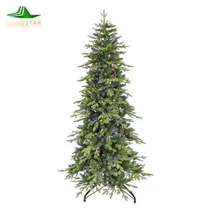 Di alta qualità su misura decorazione artificiale di Natale Pre-lit PE PVC misto sottile albero di natale per la decorazione della casa
