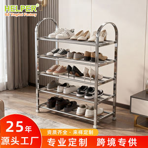Stainless Steel Shoe Rack 5 Layers Space Saving Storage For Home Dormitory Doorway Use - Product Image 3