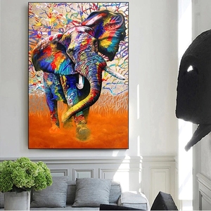 Pintura en lienzo de Elefante Africano para decoración del hogar, pintura de pared con grafiti, fotos para habitación de niños - Product Image 5