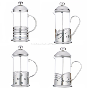 Couleur argent <span class=keywords><strong>Verre</strong></span> presse française <span class=keywords><strong>Cafetière</strong></span> <span class=keywords><strong>cafetière</strong></span> avec café tasse <span class=keywords><strong>piston</strong></span> - Product Image 3
