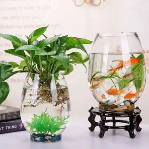 European Hydroponic Transparent Fashion Decoration Round Mouth Glass Fish tank Home Large Capacity Breeding Glass <strong>Vase</strong> - Product Image 4