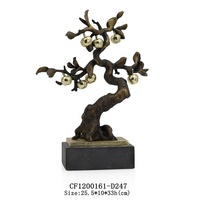 Décoration de sculpture de plante de feuille d'or d'arbre de jujube de pommier de résine tropicale d'olivier pour la maison