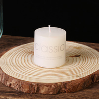 Benutzer definierte Marke Label White Pure Paraffin Wachs Kerzen Säule Einfache geruchs neutrale Kerzen für Hochzeit Hotel Cafe Bar