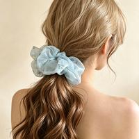 Accessoires pour cheveux coréens, vert avec imprimé floral, style forêt, grandes attaches pour cheveux