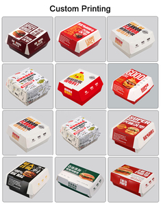 Cajas de Comida Rápida Biodegradables Personalizadas para Llevar, Cajas para Hamburguesas y Papas Fritas en Color Negro y Rosa, Caja para Almuerzo de Alitas de Pollo y Hamburguesas - Product Image 5