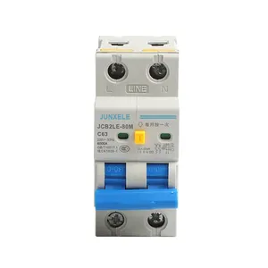Protección de circuito RCBO de doble viaje, módulo Mini RCBO tipo B curvo A/AC, 63A 80A, 2MOD, JCB2LE