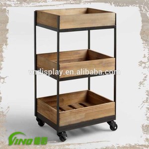 Weather Wood Home Trolly , Solid Wood Furniture , Tool Trolly - Product Image 4