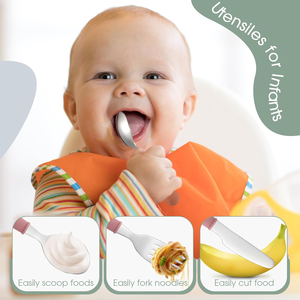 Toddler đồ dùng trẻ em bạc với Silicone xử lý thép không gỉ Toddler muỗng nĩa Knife <span class=keywords><strong>Set</strong></span> trẻ em <span class=keywords><strong>Flatware</strong></span> <span class=keywords><strong>Set</strong></span> - Product Image 5