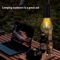 Lanterne de camping rechargeable en forme de C, lumière LED de style rétro pour l'environnement, lampe au tungstène pour tentes, lanterne de camping en plein air