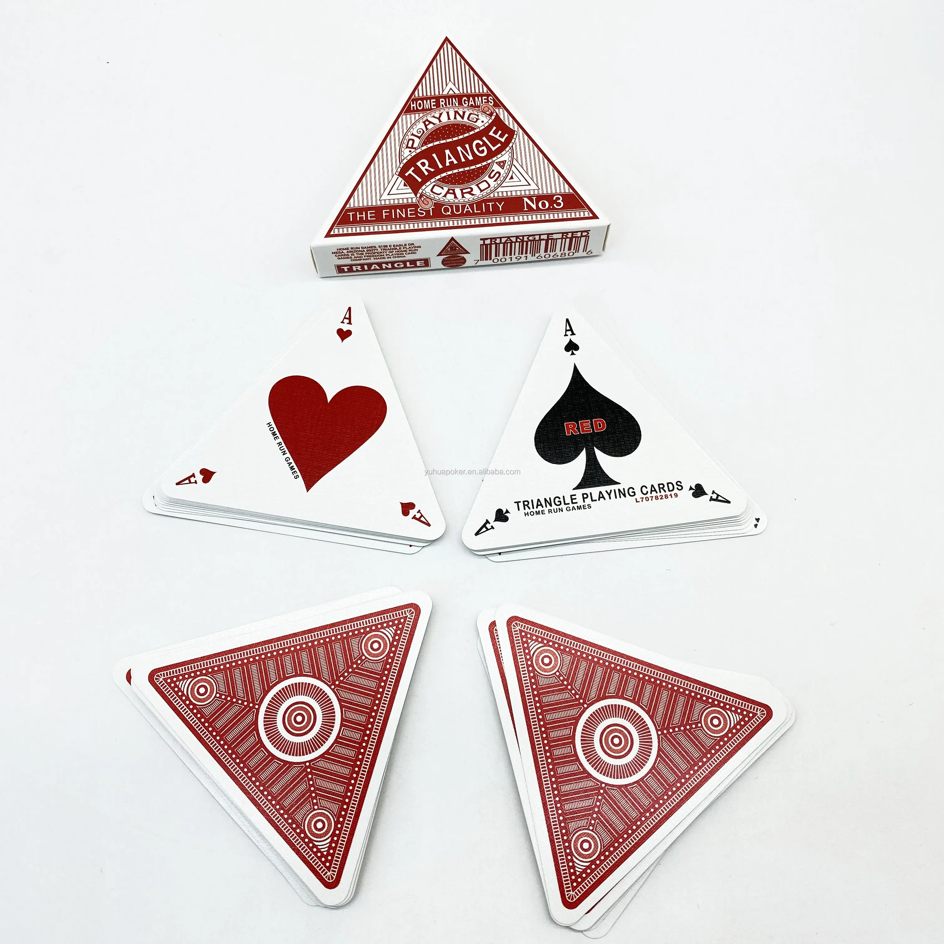 Индивидуальная форма, треугольная печать, роскошные игральные карты для покера оптом