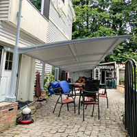 Membrana Tensada para Techo de Acero, Duradera e Impermeable, de PVDF y PTFE, Personalizable, Carpa para 3 Autos, Toldo para Estacionamiento