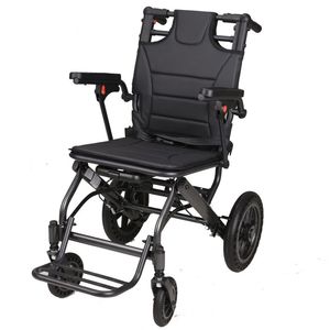 Silla de ruedas manual de aluminio portátil 9,9 kg ligera de fácil viaje con patrón de fibra de carbono - Product Image 3