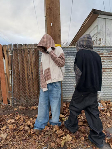 Fabricants de vêtements <span class=keywords><strong>Zom</strong></span>, sweat à capuche personnalisé en molleton français <span class=keywords><strong>100</strong></span>% coton, à fermeture éclair, design personnalisé, patchwork, couleur contrastée - Product Image 6