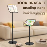 Support de lecture au sol en métal et MDF réglable en hauteur, support de livre relevable, grande étagère de bureau, support de dessin, support pour tablette PC