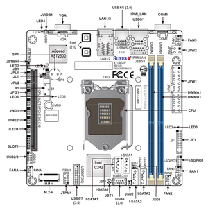 Placa Base para Servidor Mini-ITX MBD-X11SCL-IF con un Solo Socket LGA-1151 (Socket H4) Intel C242, Compatible con DDR4, Nuevo, Entrega Rápida, Buen Precio - Product Image 3