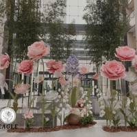K-1 Fleurs artificielles géantes de haute qualité pour mariage, mélange de pavots et de roses, pour la construction de magasins