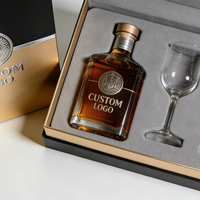 Coffret cadeau personnalisé pour bouteille de vin, coffret cadeau pour ensemble de verres à whisky, boîtes à verres à vin de luxe avec ruban