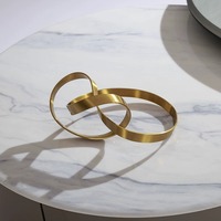 Ensemble de tables basses modernes en marbre et métal pour salon, mobilier de haute qualité, style luxe léger, table à thé pour canapé