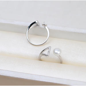 Anneau ouvert en argent S925 à faire soi-même, triangle, 6-9 anneaux, anneau de cheveux, anneau de doigt, anneau vide, support 1740, accessoire avec perles libres - Product Image 4