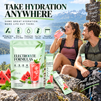 Poudre d'hydratation électrolytique OLLI saveur pastèque bière, 0 sucre, 0 alcool, hydratation quotidienne post-entraînement, 30 sachets de 150g
