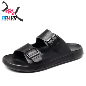 รองเท้าแตะลำลองสำหรับฤดูร้อนของผู้ชายรองเท้าชายหาดกันลื่นทนต่อการสึกหรอพื้นรองเท้ายางหนังแท้รองเท้าแตะอินเทรนด์ทุกแบบ - Product Image 5