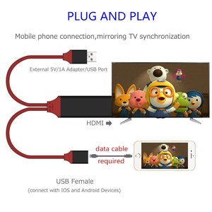 <span class=keywords><strong>Cable</strong></span> 2 en 1 de 1M 2M Full HD de Teléfono <span class=keywords><strong>a</strong></span> <span class=keywords><strong>HDMI</strong></span>, <span class=keywords><strong>Cable</strong></span> USB Hembra <span class=keywords><strong>a</strong></span> <span class=keywords><strong>HDMI</strong></span> Plug and Play para Teléfonos Tipo C, iPhone, <span class=keywords><strong>iPad</strong></span>, TV, Xiaomi y Android - Product Image 5