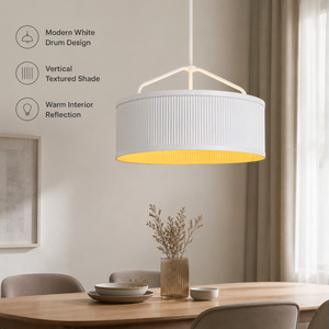 Suspension moderne en fer forgé blanc avec douille E27 et hauteur réglable pour salle à manger, design plafonnier intérieur - Product Image 2