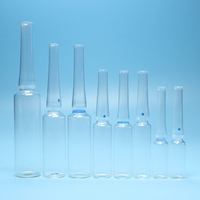 Ampoules en verre de qualité supérieure, taille standard, scellées à la flamme, résistantes aux produits chimiques, à double pointe, avec anneau coloré, pour cosmétiques