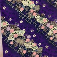 Éventails de style japonais en pur coton avec motifs métalliques, fleurs brillantes en tissu de coton pour la décoration intérieure, les kimonos, les vêtements, les pantalons et les robes.