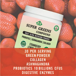 Suplemento Herbal Súper Complejo de Enzimas Probióticas y Colágeno en Polvo Verde para el Equilibrio de la Flora Intestinal y la Salud Cerebral en Adultos - Product Image 4