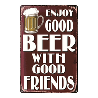 Plaque vintage en métal pour bière et whisky, panneau décoratif pour bar, pub, maison, magasin, autocollants muraux, affiches