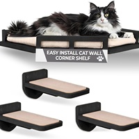 Étagère d'escalade murale moderne peu encombrante pour chat en bois Escalier à quatre marches pour chat d'intérieur