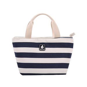 Sac fourre-tout décontracté en toile rayée pour femme, grand sac de plage à bandoulière en ficelle robuste, sacs à main messager pour dames - Product Image 1