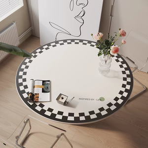 Großhandels preis Benutzer definierte Wohnzimmer möbel Einfaches modernes Design Runde Tischdecke Unterschied liche Größe Bunte PVC-Esstisch matte - Product Image 1