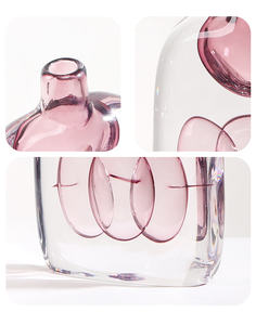 Kimdecor Art Glass <strong>Vase</strong> Creative Modern Minimalist Light pink Bubbles Design Murano Glass <strong>Vase</strong> for Home Decoration - Product Image 5