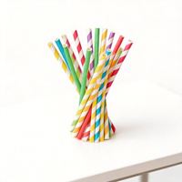 Pailles en PLA 100% biodégradables 8*145mm en noir, pailles jetables compostables pour la restauration en gros