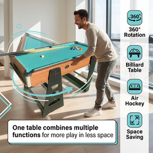 Mesa de <span class=keywords><strong>Billar</strong></span> y <span class=keywords><strong>Hockey</strong></span> de Aire 2 en 1, Plegable y Portátil, de 170 cm con Rotación de 360 Grados, para Entretenimiento y Deporte en el Hogar - Product Image 1