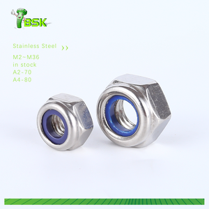 Harga pabrik mur kunci baja tahan karat metrik M2-M36 DIN 980 DIN 982 DIN 985 nilon masukkan mur Hex nylock nuts - Product Image 1