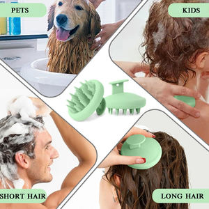 Escova de Champô de Silicone Macio Ecológica para Cuidado do Couro Cabeludo com Logotipo Personalizado e Massagem - Product Image 5