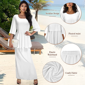 Abito a maniche corte da donna taglie forti polinesiano per dropshipping, set due pezzi personalizzato Tongan Samoan Puletasi con volant, stile tribale <span class=keywords><strong>Elei</strong></span> - Product Image 5